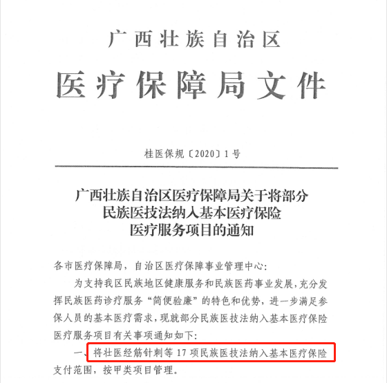 【好消息】合乐hl8登录壮医学科开展的16项民族医技法均纳入医保支付范围